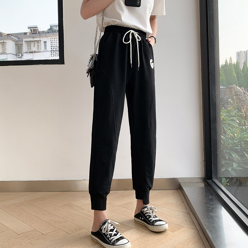 灰色夏季2020新款休闲宽松束脚卫裤 伊索芙休闲裤