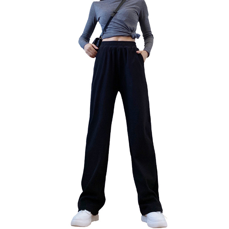 灯芯绒裤子女秋冬直筒宽松阔腿裤 伊索芙休闲裤