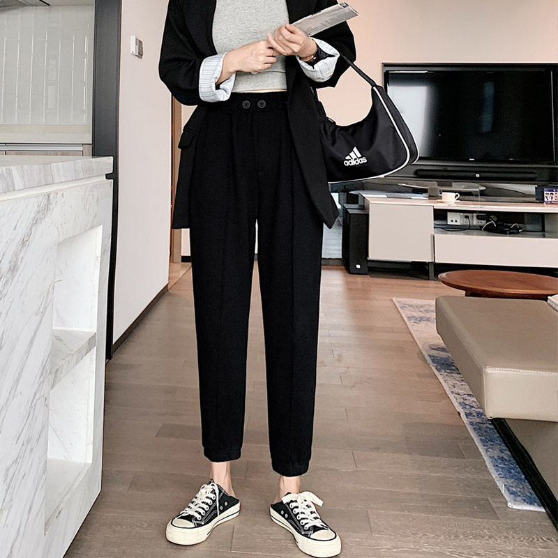 2020秋季新款高腰显瘦束脚运动裤 伊索芙休闲裤