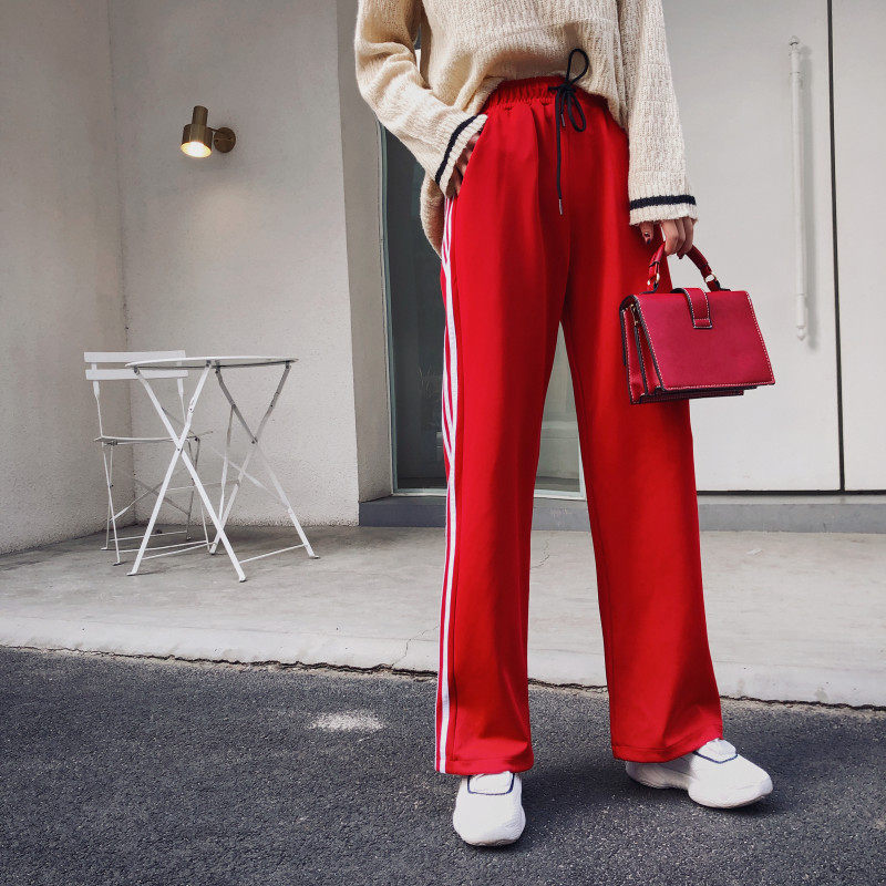 阔腿裤女春秋冬韩版宽松高腰运动裤 伊索芙休闲裤