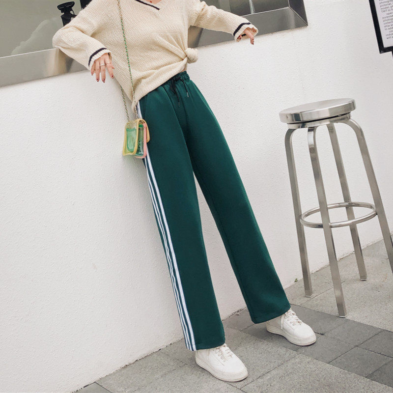 阔腿裤女春秋冬韩版宽松高腰运动裤 伊索芙休闲裤