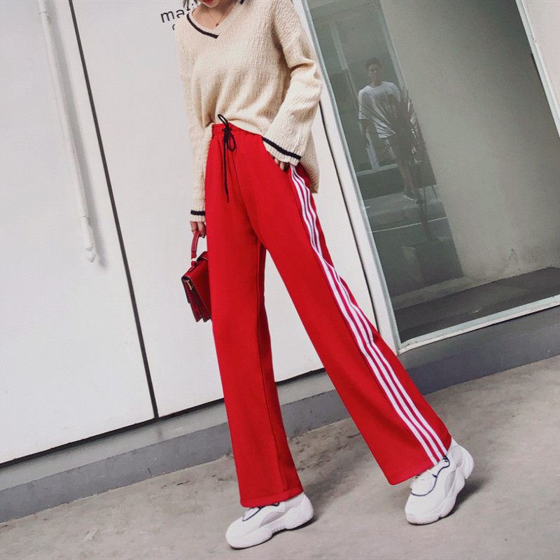 阔腿裤女春秋冬韩版宽松高腰运动裤 伊索芙休闲裤