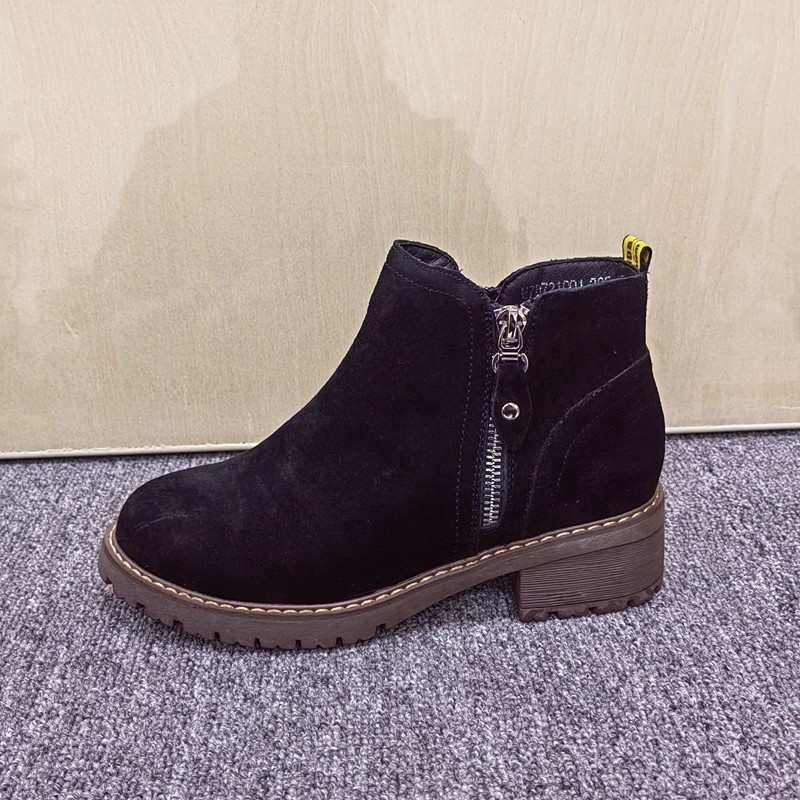 35码断码清仓处理磨砂短靴女秋冬加绒粗跟侧拉链马丁靴显瘦瘦瘦靴,淘宝优惠券,粉丝福利购,淘宝优惠卷