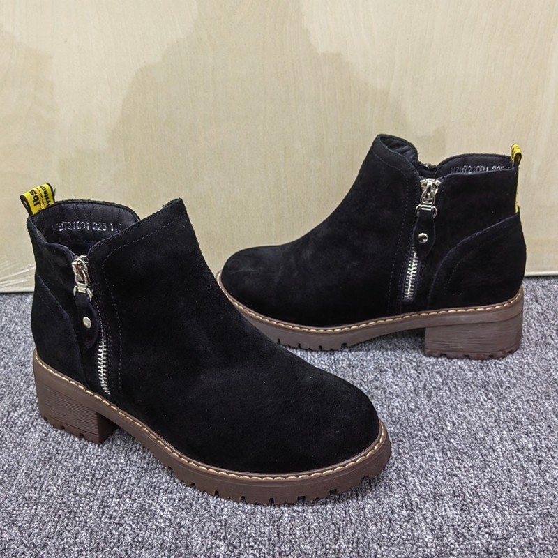 35码断码清仓处理磨砂短靴女秋冬加绒粗跟侧拉链马丁靴显瘦瘦瘦靴,淘宝优惠券,粉丝福利购,淘宝优惠卷