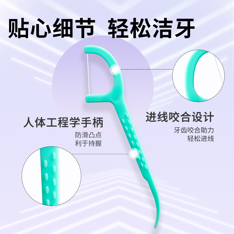 倍加洁牙线棒牙线超细家庭装单独包装独立剔牙线大包装3盒正品