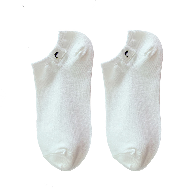 5双低帮夏季薄款男士白色袜子棉质防臭船袜女士浅口运动短袜情袜 - 图3