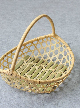 竹制品农家竹编纯手工点心筐盘子