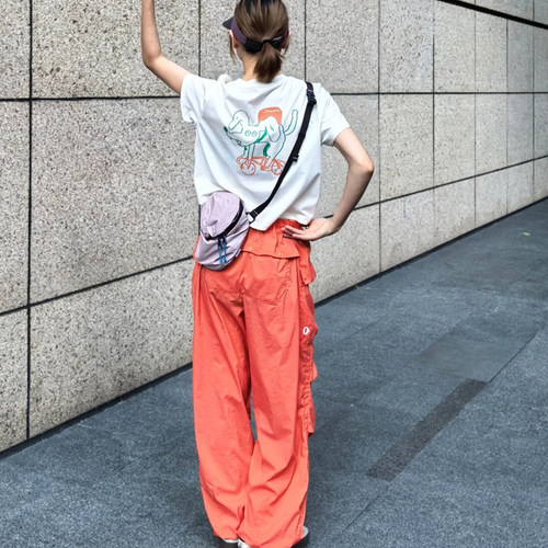 素然26新品狗邮差印花短袖T恤女夏季宽松圆领速干上衣 A0261TS65 - 图0