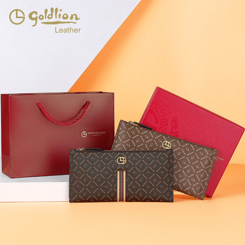 金利来薄款手拿信封包复古简约手包 金利来女包钱包