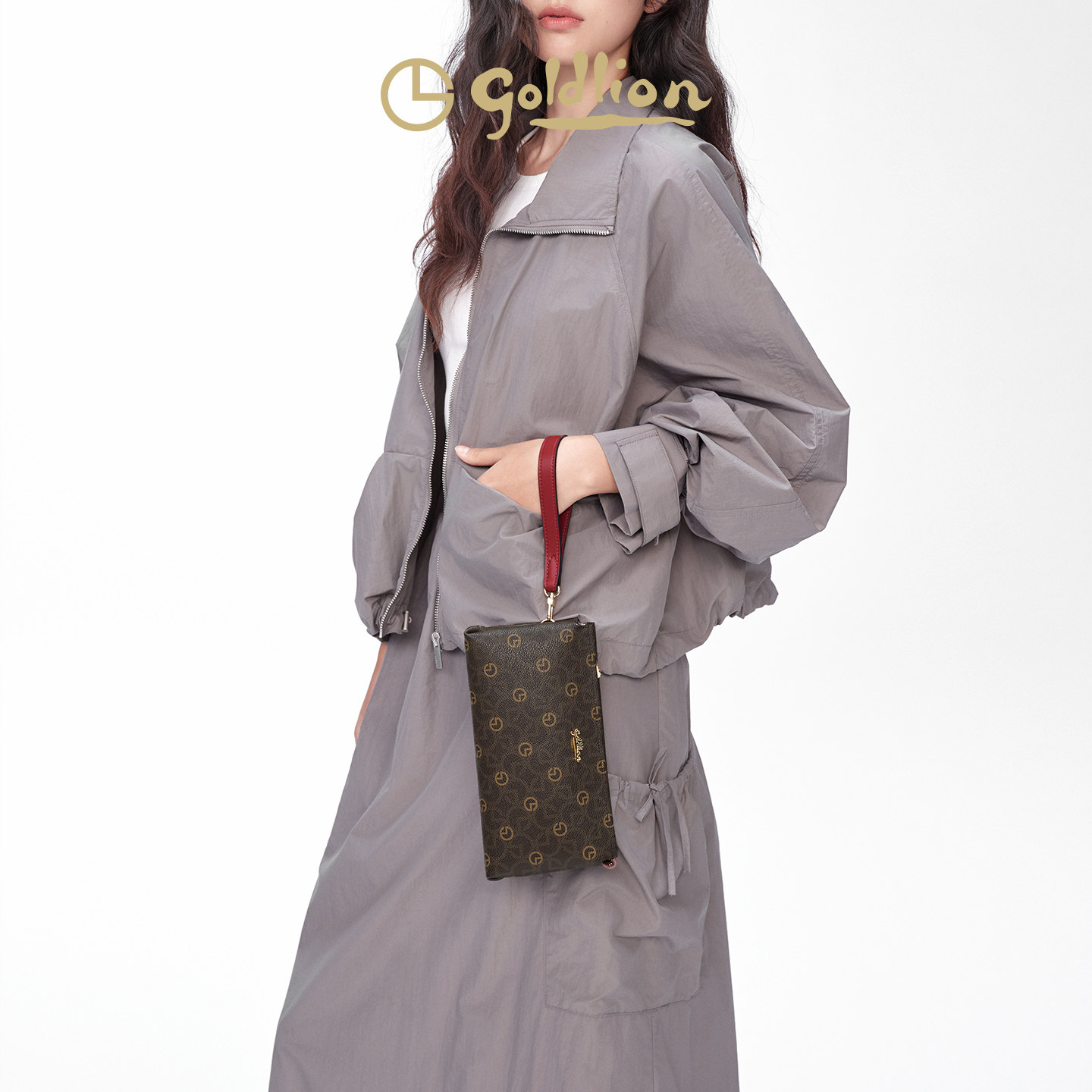 金利来女包2026新款时尚百搭印花小包女式通勤包老花单肩斜挎包潮 金利来小实拍商品图