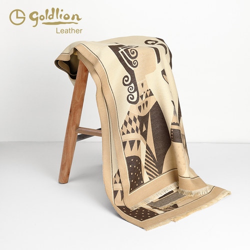 金利来时尚印花围巾2025男女同款情侣保暖围脖小众韩版披肩防风潮 - 图3