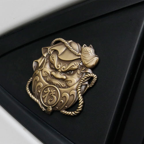 日系达摩车贴个性创意改装金属车标JDM卡通吉祥物电动车装饰贴纸 - 图2