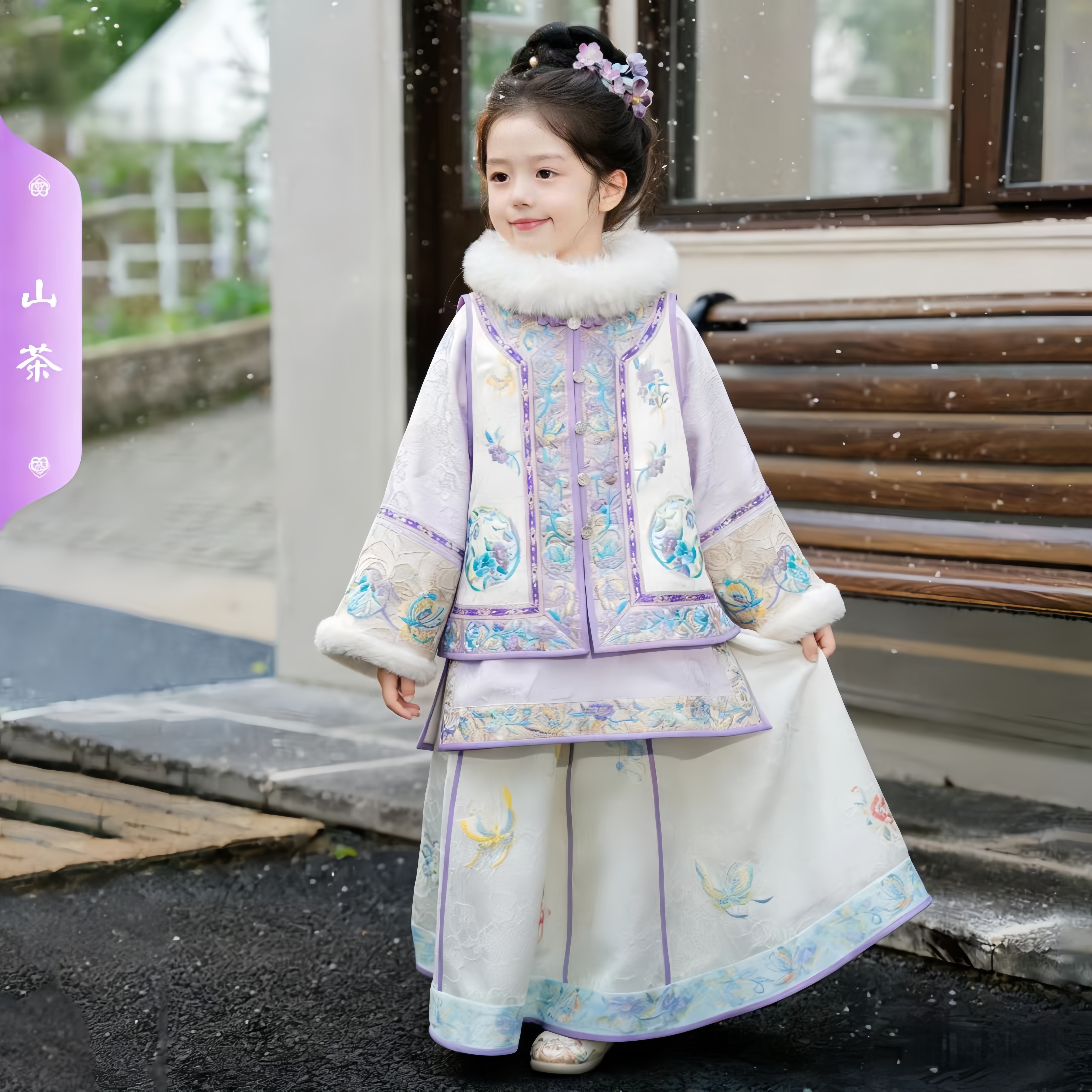 女童汉服秋冬儿童格格服改良冬款清汉加绒套装冬季古风超仙拜年服,淘宝优惠券,粉丝福利购,淘宝优惠卷