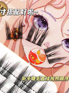 睫天使 猫精灵大容量睫毛书三部曲分段式新手单簇纤细卷翘初学者