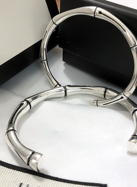 纯银g家竹节手镯复古网红ins礼物