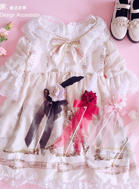 樱落lolita茶会玫瑰花棒手作仙女棒 少女心手杖唯美权杖表演写真
