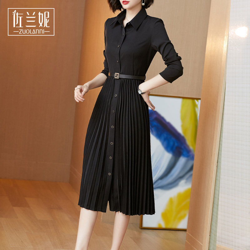 名媛气质长袖春秋收腰女神范连衣裙 佐兰妮连衣裙