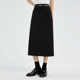 Hip-hugging skirt for petite women with black slit skirt