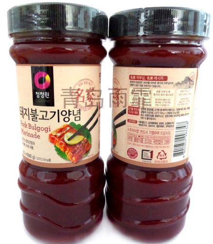 包邮韩国烤肉酱进口清净园烤肉酱 猪肉酱 腌制猪肉酱840g韩式调料 - 图1