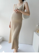 2023 new spring and autumn gestation maternity dress Skirt Bottom Skirt Thickened Knit Dress 100 Hitch Vest Skirt Pregnant Woman With Dress