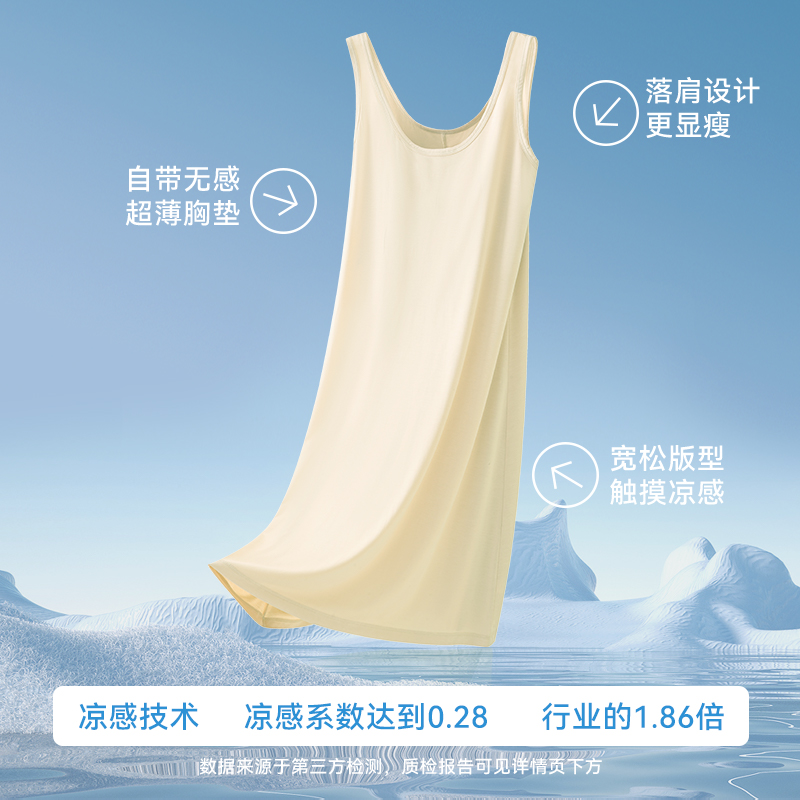 莫代尔睡裙女夏2025新款带胸垫可外穿冰丝大码孕妇睡衣背心家居裙,淘宝优惠券,粉丝福利购,淘宝优惠卷