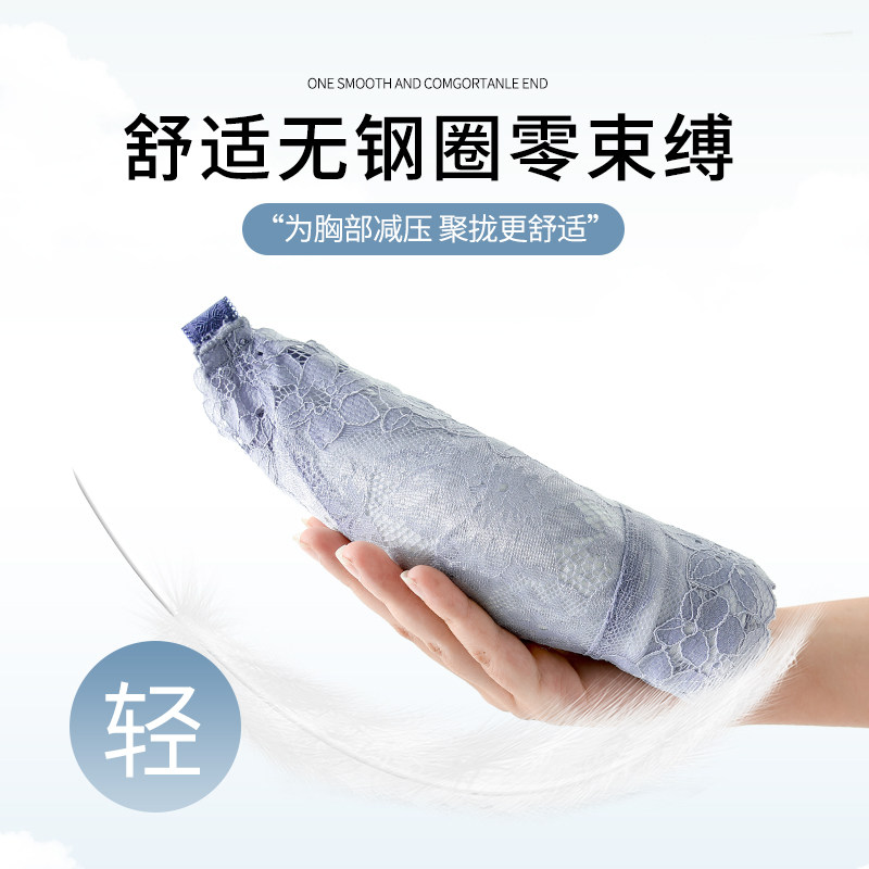 内衣女大胸显小胸薄款聚拢收副乳防下垂文胸性感蕾丝缩胸胸罩超薄,淘宝优惠券,粉丝福利购,淘宝优惠卷