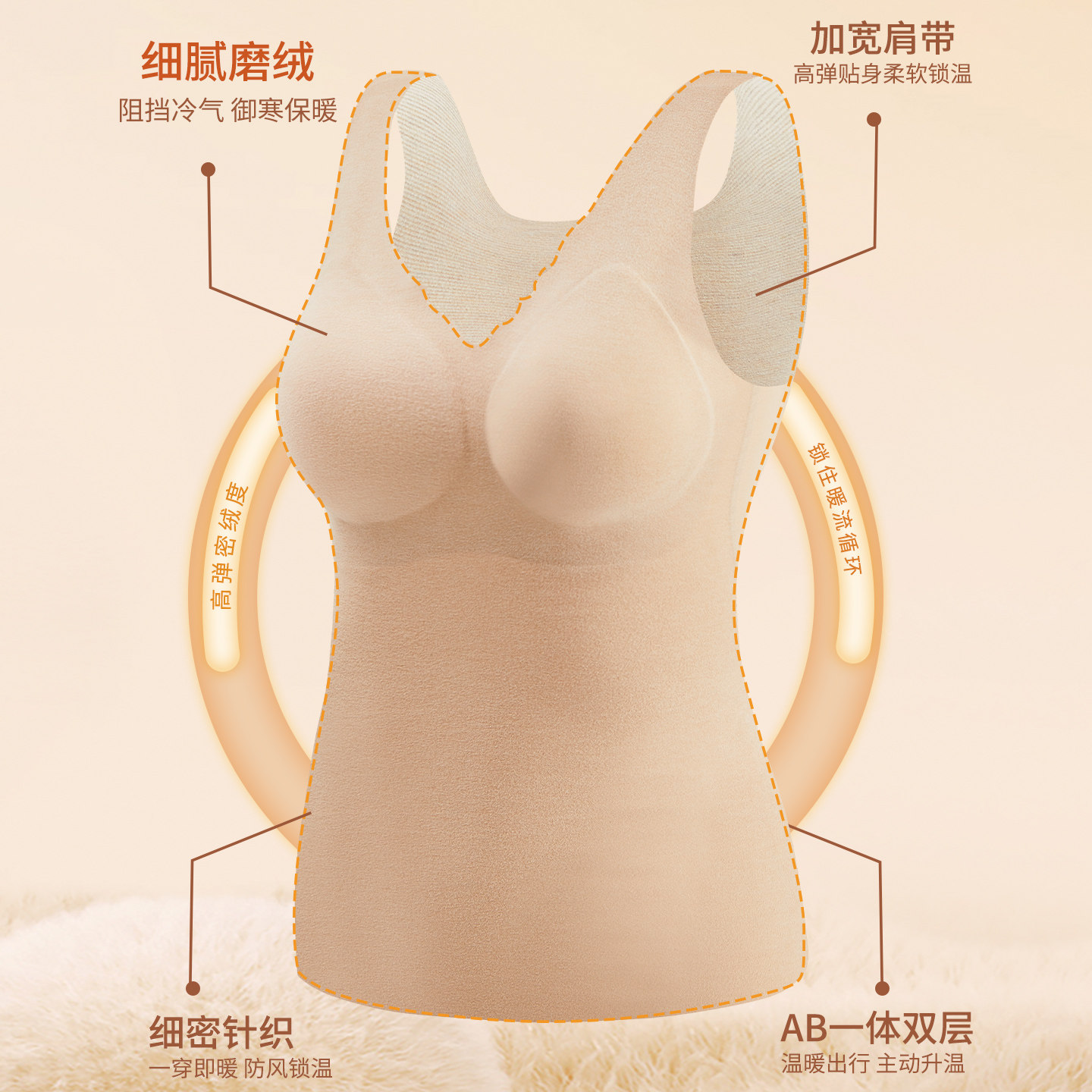 无痕带胸垫保暖吊带背心女2025新款加绒内搭女士免穿文胸打底内衣,淘宝优惠券,粉丝福利购,淘宝优惠卷