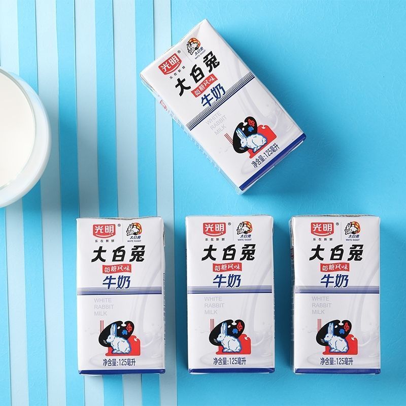 光明大白兔奶糖风味125ml×20盒装整箱网红常温牛奶童年回忆饮品 - 图2