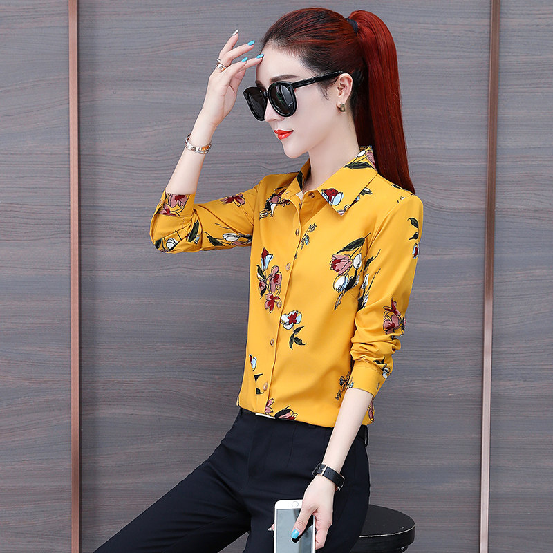 气质碎花雪纺女2022年百搭显瘦衬衫 夏采芙衬衫