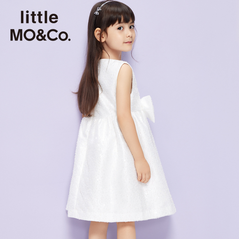 little moco童装夏装女童蝴蝶结无袖礼服连衣裙公主裙儿童裙子