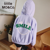 Heat storage] little moco child clothing spring autumn children jacket male and female child rocking grain suede hat jacket foreign air