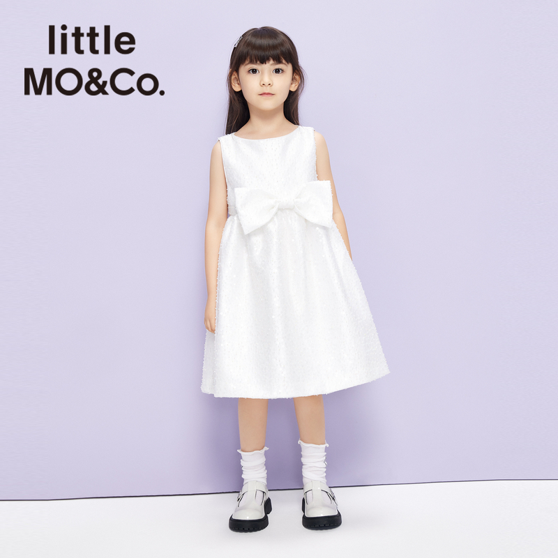 little moco童装夏装女童蝴蝶结无袖礼服连衣裙公主裙儿童裙子