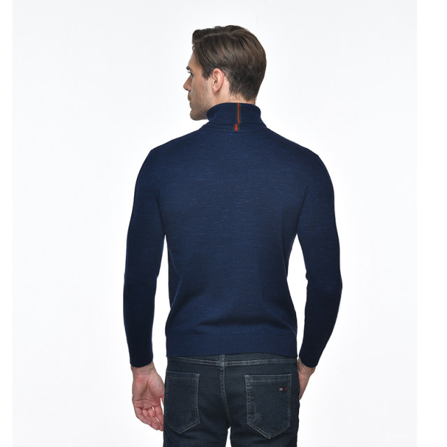 OuGLYO Leo high lapel thin pullover wool shirt