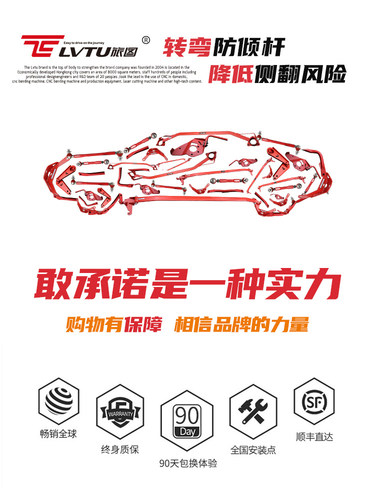 防倾杆顶吧适配宝马3系E46/E36/318i/325/330ci可调平衡杆李子串 - 图2