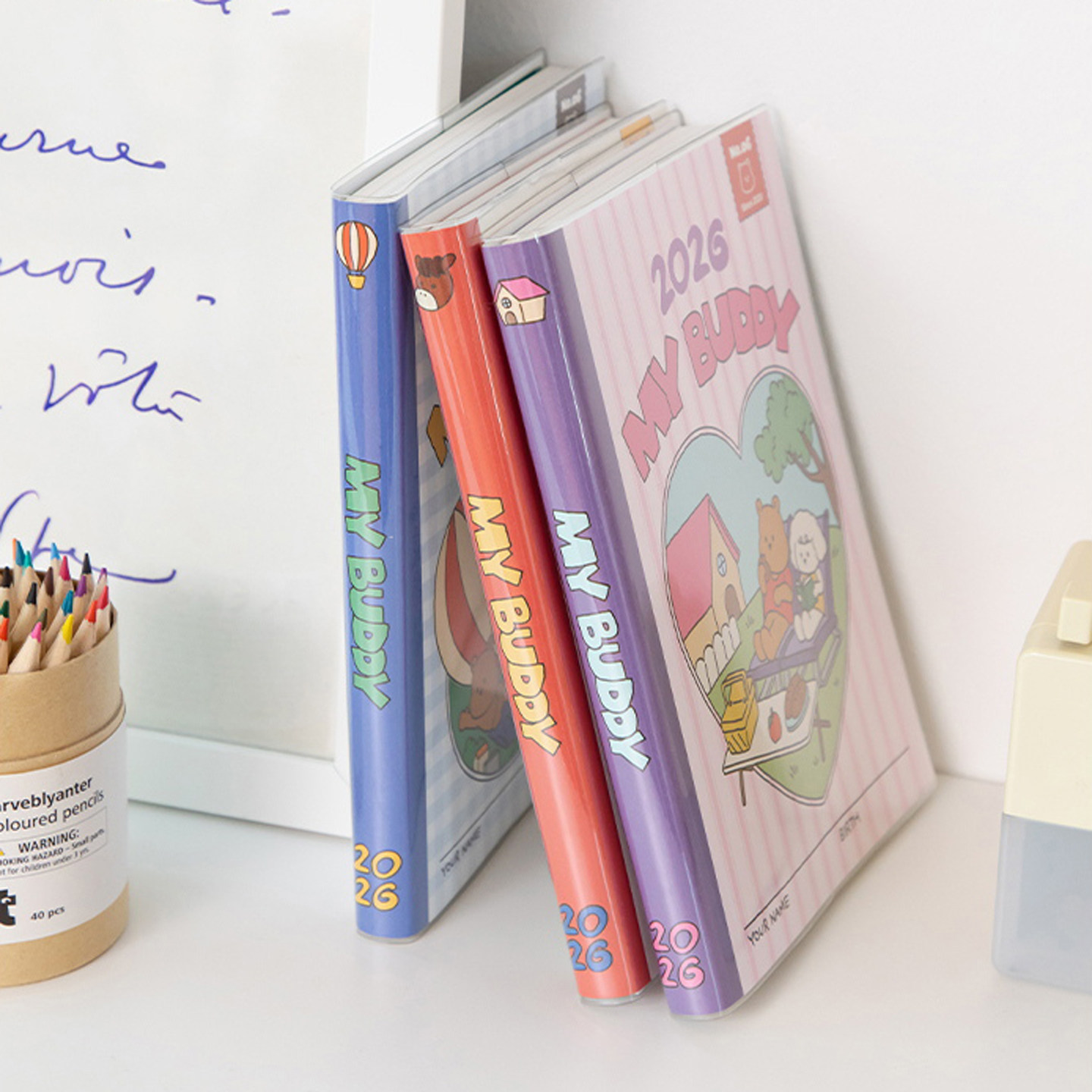 韩国dailylike 可爱彩页2026年PVC胶套日程本 月周计划高颜值手帐,淘宝优惠券,粉丝福利购,淘宝优惠卷