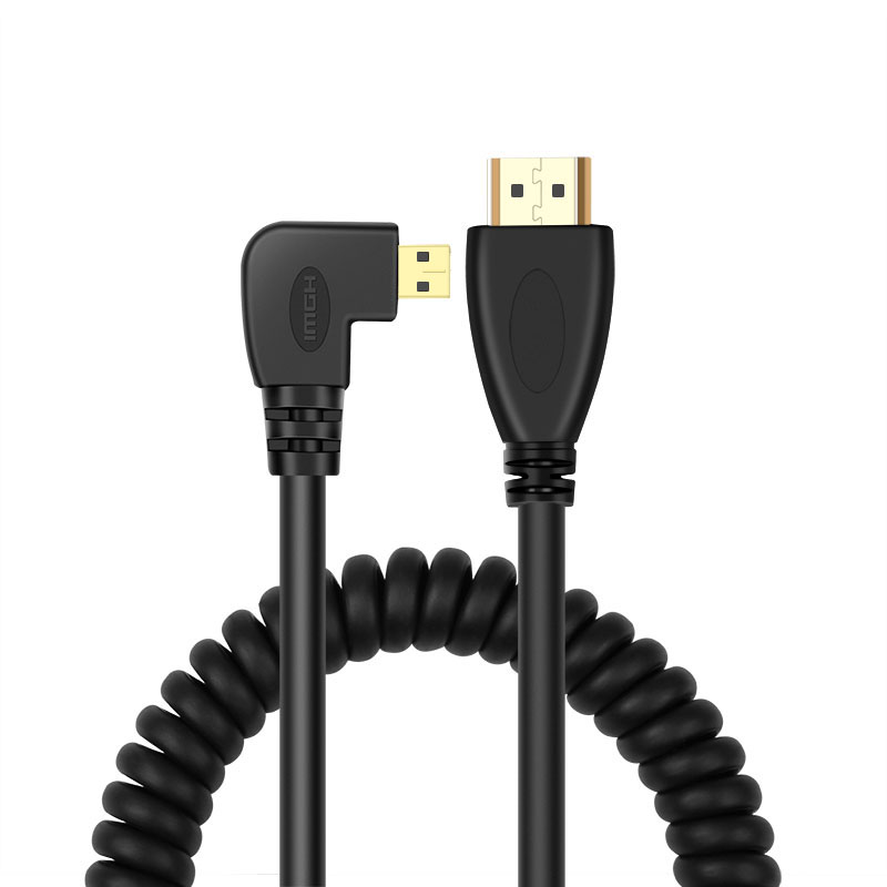 HDMI to转 Mini Micro HDMI 单反 相机 监视器 4K 弹簧线 短线