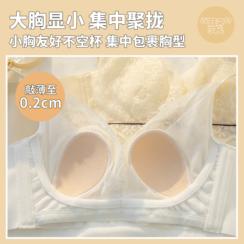 法式无磁超薄款女无钢圈蕾丝内衣 黛莎妃文胸