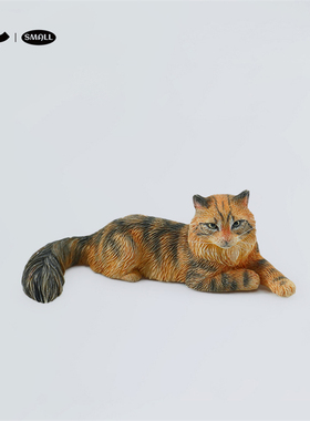 JXK迷你缅因猫模型桌面摆件
