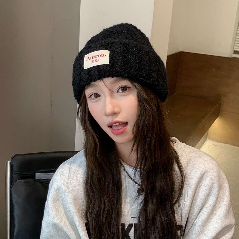 毛绒针织帽女秋冬季2025新款韩版保暖毛线帽子黄色显脸小护耳冷帽,淘宝优惠券,粉丝福利购,淘宝优惠卷