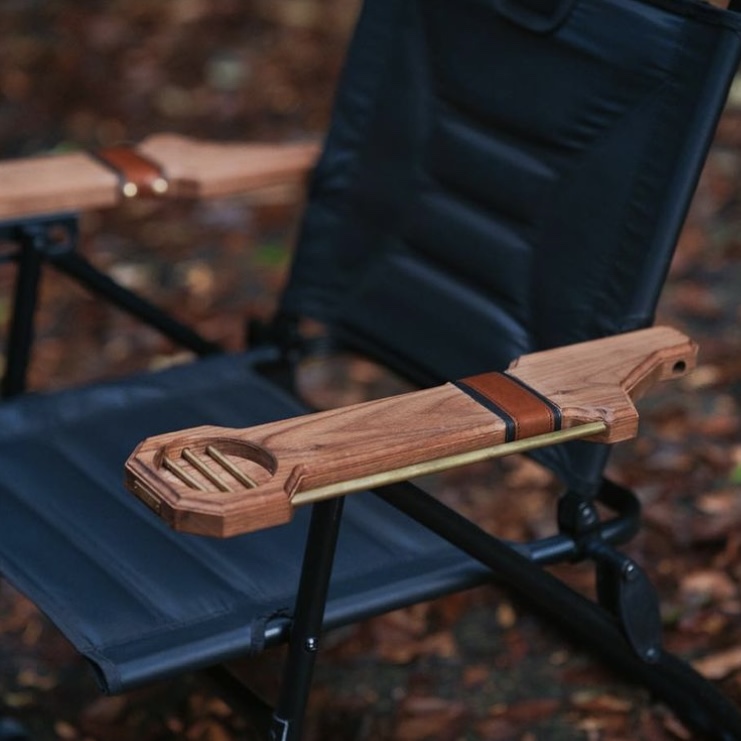 现货 日本zworks as2ov露营椅改装扶手杯架胡桃木色 - 图1