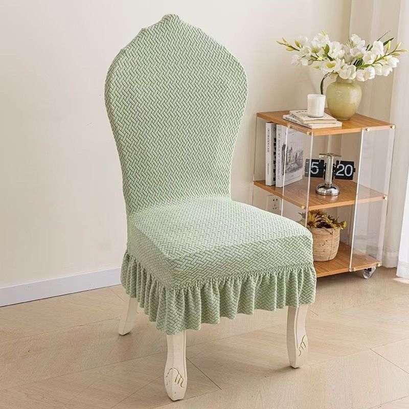 定制酒店椅子套罩欧式加大弧形加厚通用宴会餐厅四季凳子一体椅套 - 图2