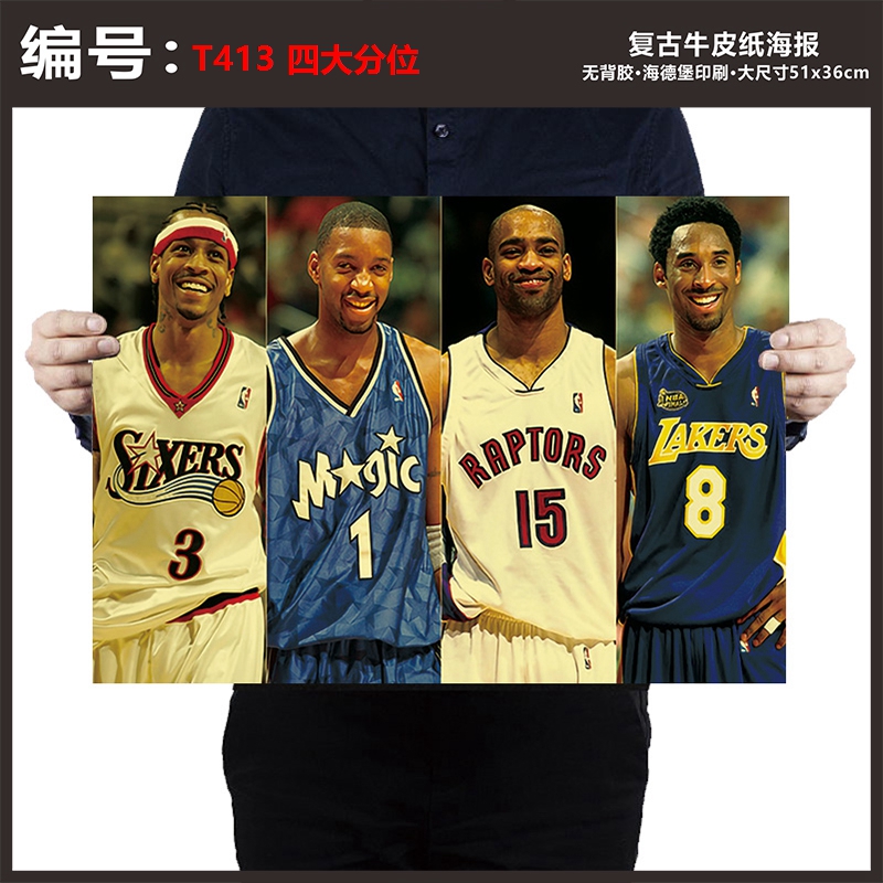 麦迪海报NBA篮球体育明星复古牛皮纸海报宿舍壁纸贴画装饰画-图0