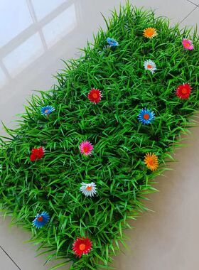 仿真草坪隔断装饰火锅店凹槽花草摆件阳台幼儿园栅栏花楼梯草皮