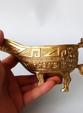 黄金青铜器西周仿古风桌面摆件