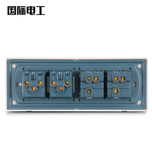 Международный электрик 118 темный инсталляционный выключатель Шампанский Golden Rita Two -яма лапша Четырех -бодиум -двух -открытых шести -отверстий