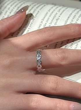 s925纯银国潮小众设计感铜钱时髦简约戒指时尚通勤复古指环