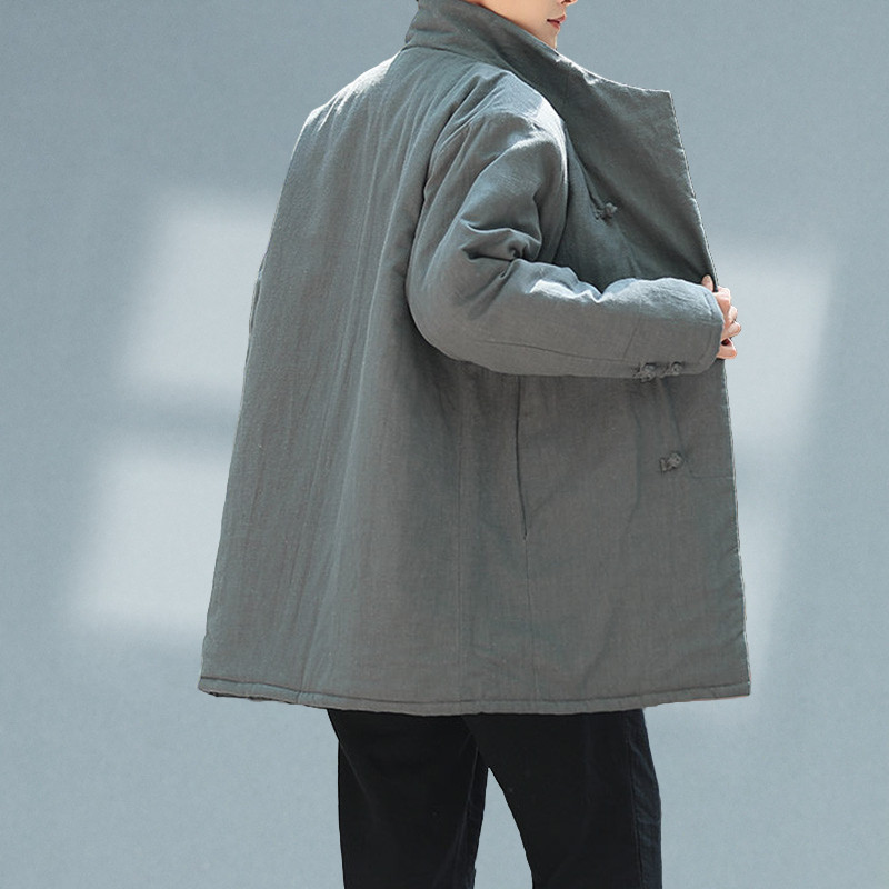 冬季中长款棉服男盘扣加棉加厚唐装外套改良保暖汉服棉衣防寒棉袄,淘宝优惠券,粉丝福利购,淘宝优惠卷