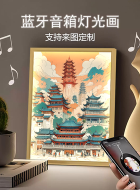 潮汕周边灯光画广东蓝牙音箱音响城市风景建筑客厅卧室装饰小夜灯