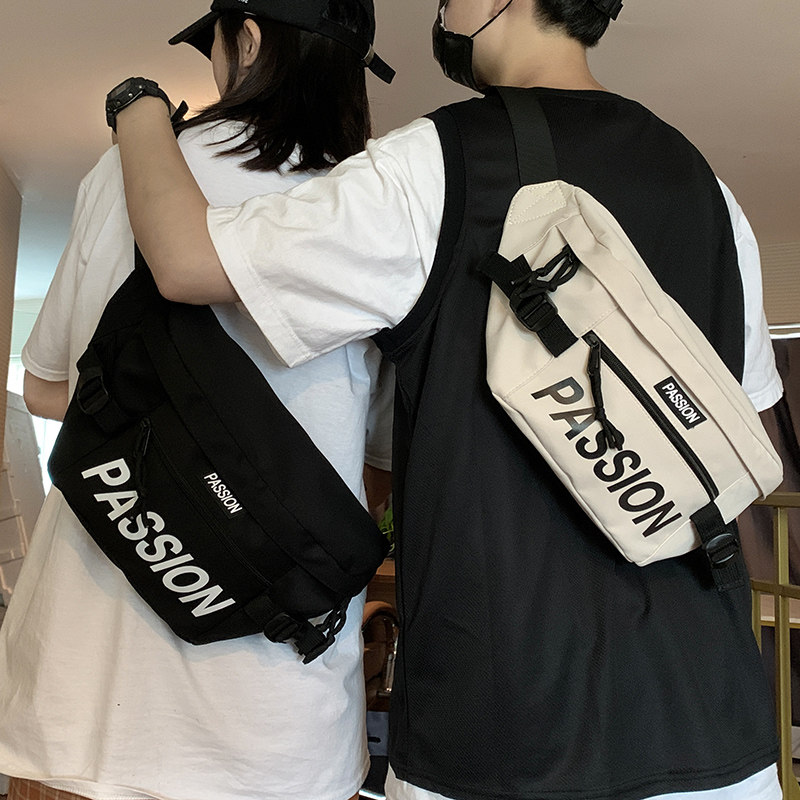 胸包潮牌工装学生ins潮男士斜挎包 大牙男士包袋