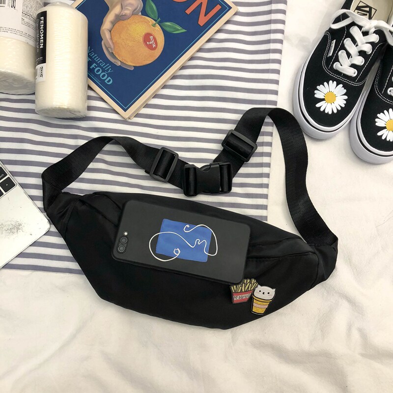 男时尚百搭小挎包单肩简约日系腰包 大牙男士包袋